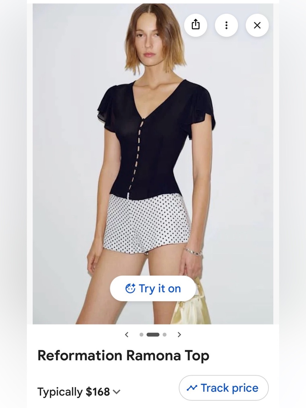 Reformation Ramona Top - Black size 4